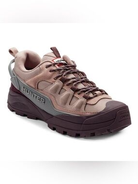 HUNTER Nicia Lace-up Casual Waterproof Pink/ Brown Sneakers Size 7US NWT